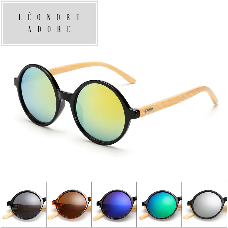 Occhiali da sole rotondi in bambù. L'eleganza è nella consapevolezza della materia.