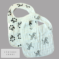 De la mousseline de coton pour essuyer la frimousse, en lot de 2.