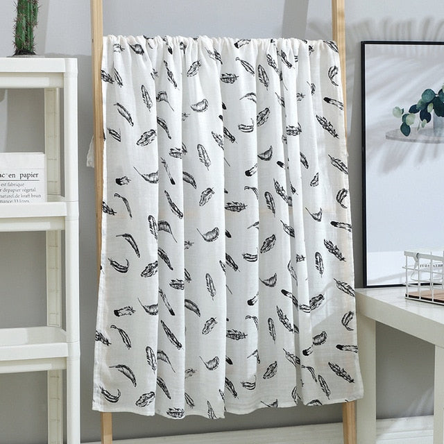 Grande quadrato (120 x 120cm) di mussola di bambù, leggero e super elegante! Diversi modelli tra cui scegliere