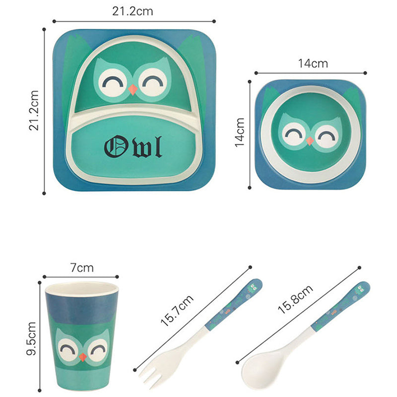 Piatti per bambini in fibra di bambù, 3 modelli adorabili. 100% biodegradabile.