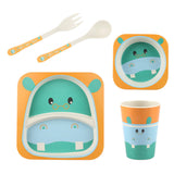 Piatti per bambini in fibra di bambù, 3 modelli adorabili. 100% biodegradabile.