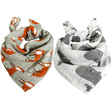 Lot de 2 gazes ultra-douces, 60x60cm, aux adorables motifs tendances.