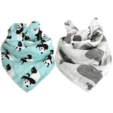 Lot de 2 gazes ultra-douces, 60x60cm, aux adorables motifs tendances.