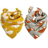 Lot de 2 gazes ultra-douces, 60x60cm, aux adorables motifs tendances.