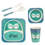 Piatti per bambini in fibra di bambù, 3 modelli adorabili. 100% biodegradabile.