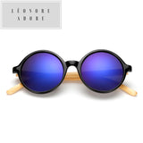 Bamboo-fashion round sunglasses. Elegance is in the consciousness of the material.