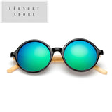 Bamboo-fashion round sunglasses. Elegance is in the consciousness of the material.