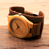 Bamboo and leather watch.