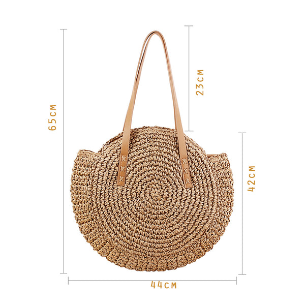 Sustainable straw beach bag.